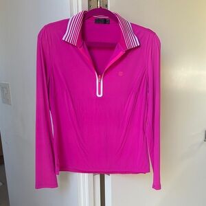 G/FORE Vibrant Pink Long Sleeve Polo Size Medium